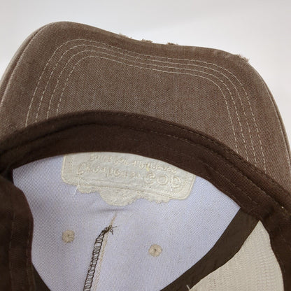 Created by God Built For A Purpose Strapback Hat Brown OS Adjustable Distressed