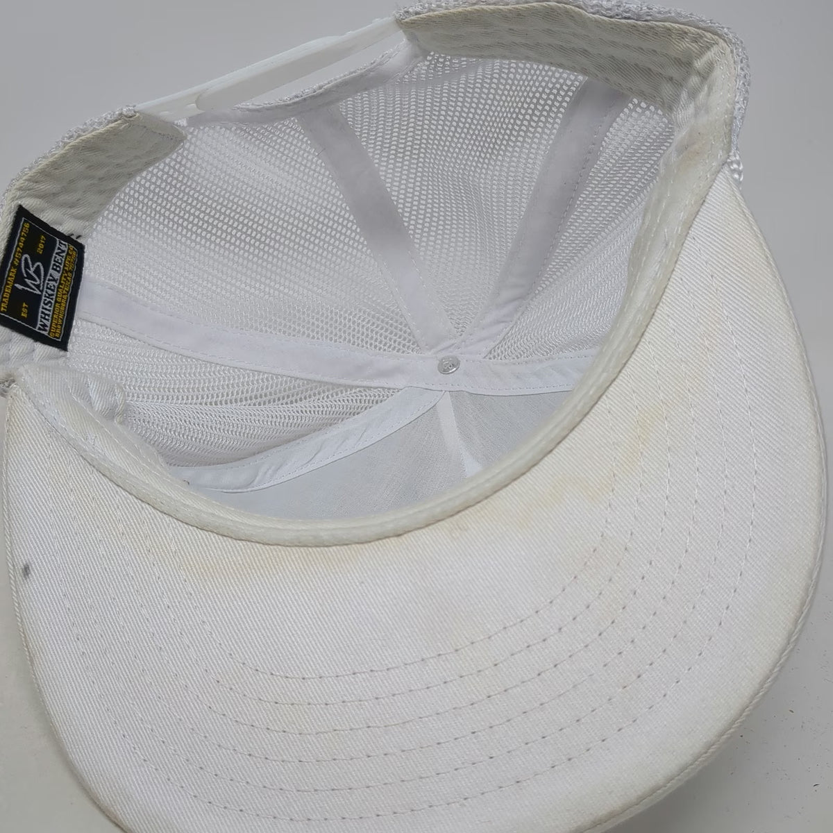 Whiskey Bent Trucker Hat White One Size Mesh Back Rope Snapback Flat Texas Logo