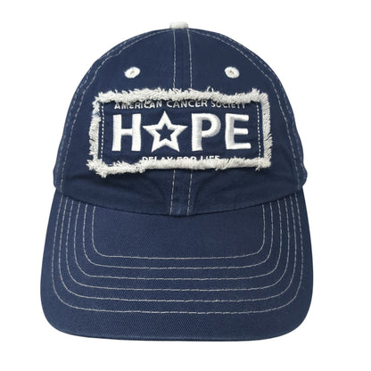 American Cancer Society Hope Strapback Hat Blue One Size Adjustable