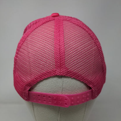 Move Athletics Snapback Mesh Back Trucker Hat Pink One Size Embroidered