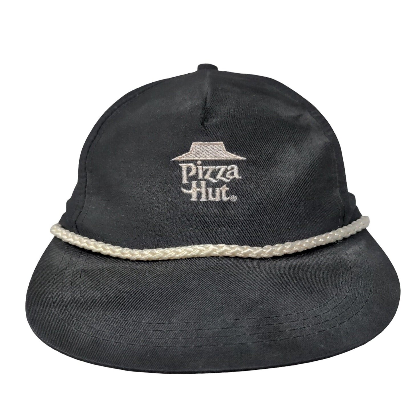 Pizza Hut Snapback Hat Black One Size Adjustable Embroidered Rope Crew Cap