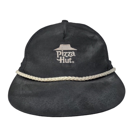 Pizza Hut Snapback Hat Black One Size Adjustable Embroidered Rope Crew Cap