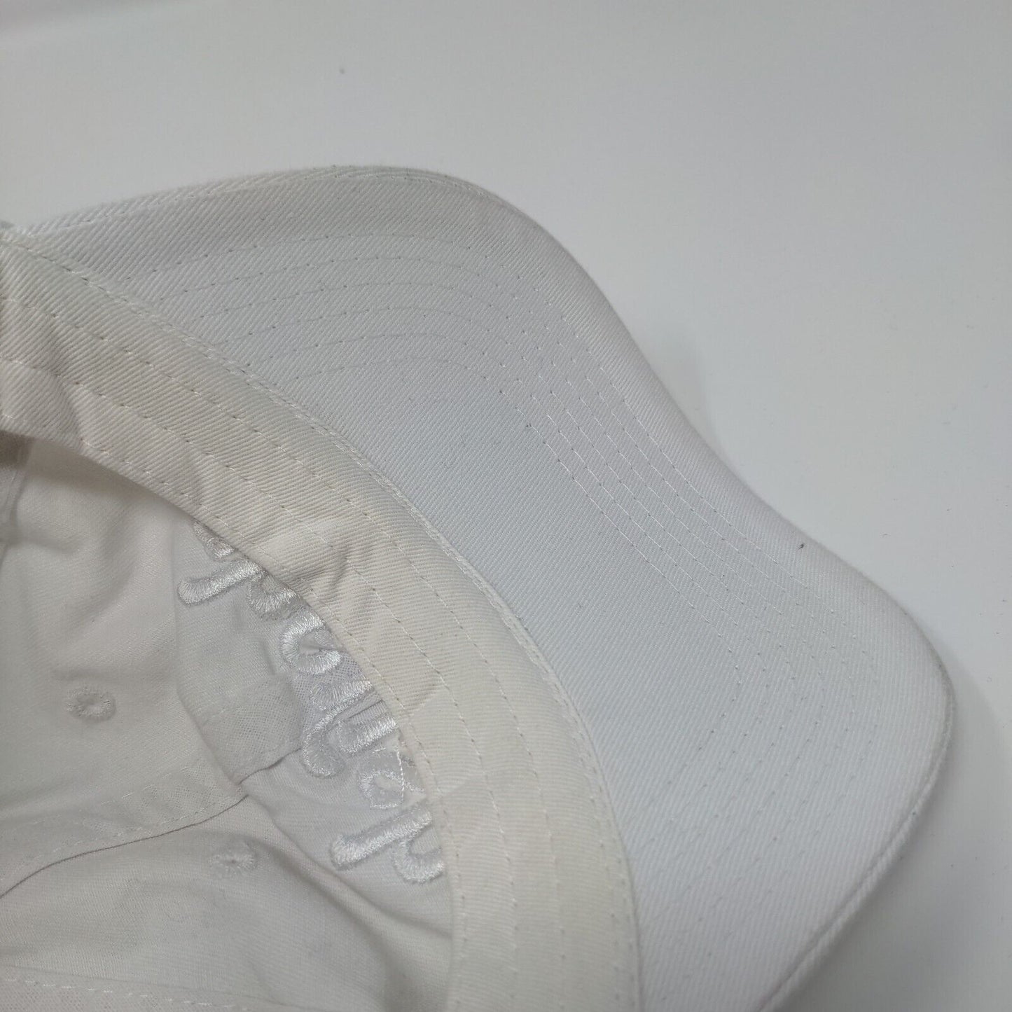 Cherish Slideback Hat White OSFA Adjustable Embroidered Vent Holes