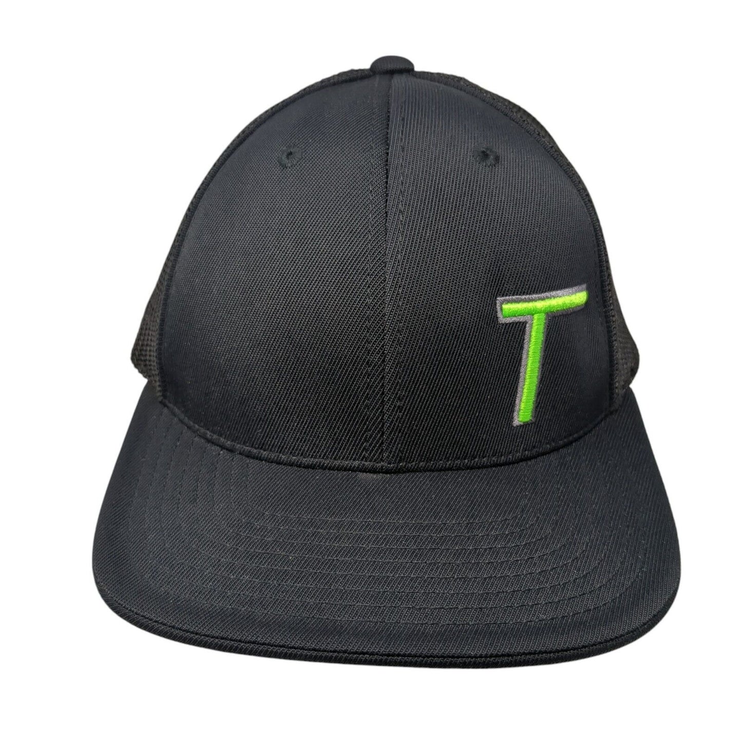 Tradesmen Pink Ribbon Cancer Awareness Fitted Trucker Hat Black 7 3/8-8 6 Panel