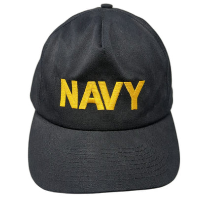 Port Authority Trucker Black One Size Hat Navy Embroidery Snapback Made in USA
