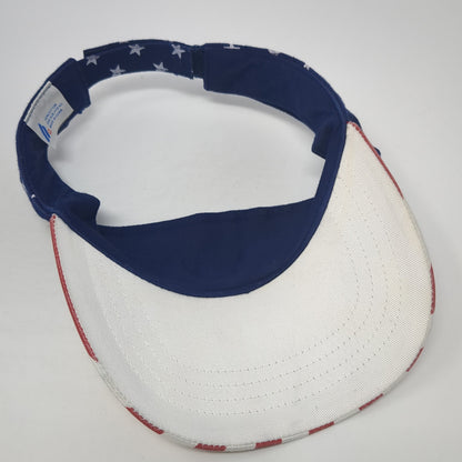 USA Stars & Stripes Sun Visor Hat Multicolor One Size Adjustable Patriotic Ha