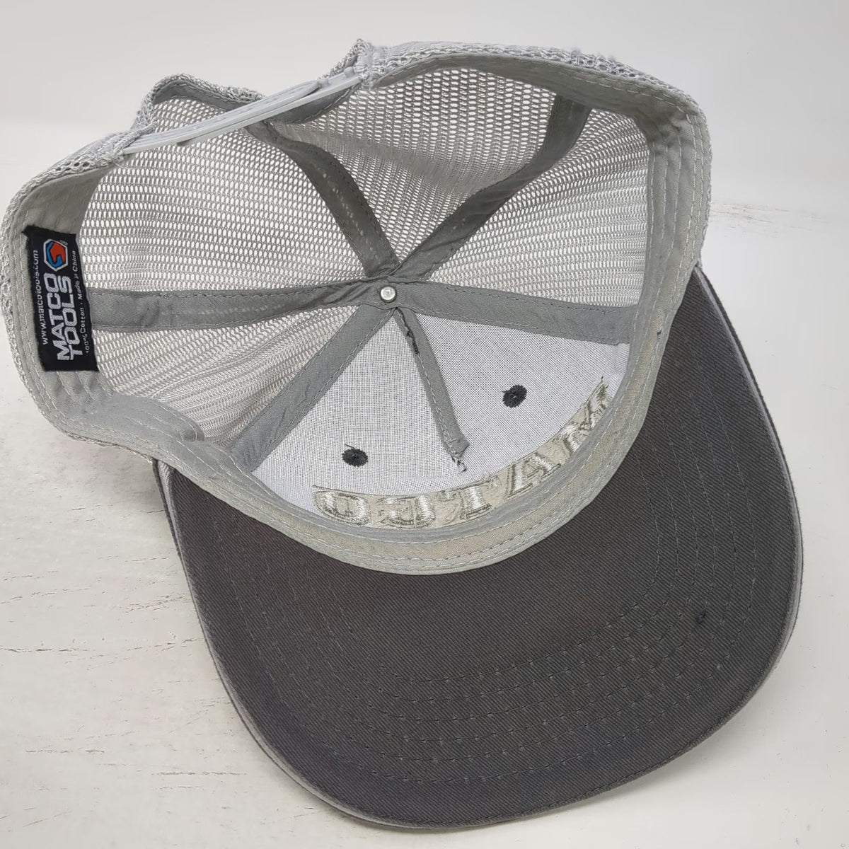 Matco Tools Trucker Hat Gray One Size Mesh Back Snapback Embroidered Hex Logo