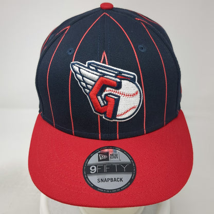 New Era Cleveland Guardians MLB Snapback Blue Red OSFM Pinstripe Winged G Hat