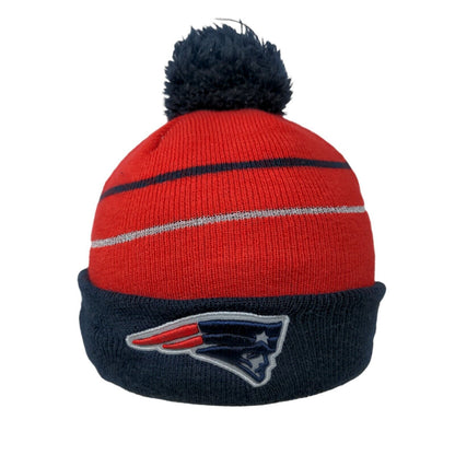 New England Patriots Youth Beanie Hat Multicolor One Size Pom Pom NFL New Era