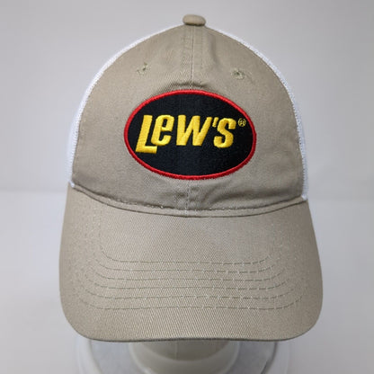 Lew's Strapback Mesh Back Trucker Hat Brown One Size Outdoor Cap 6 Panel