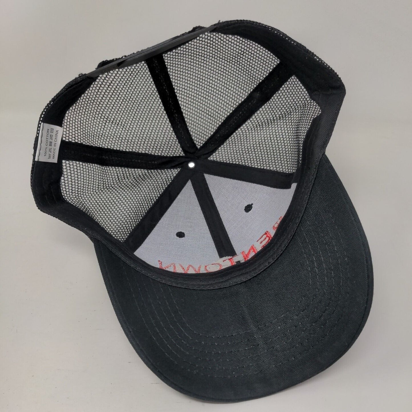 Rentown Snapback Trucker Hat Black One Size Embroidered Mesh Back