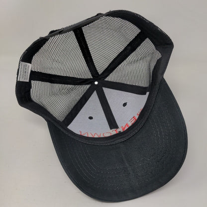 Rentown Snapback Trucker Hat Black One Size Embroidered Mesh Back