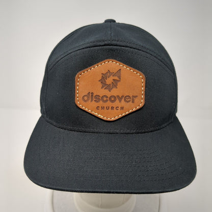 Discover Church Slideback Hat Black OS Adjustable Leather Patch Richardson