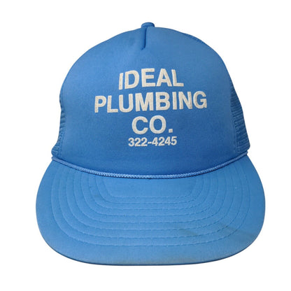 Ideal Plumbing Co. Snapback Rope Trucker Hat Blue OSFA Great Western
