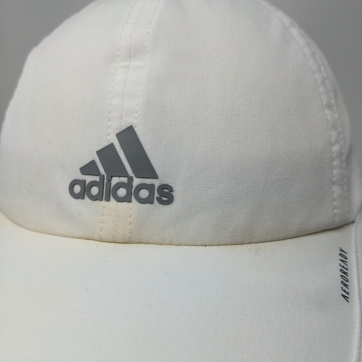 Adidas Aeroready Strapback Hat White One Size Adjustable Breathable 6 Panel