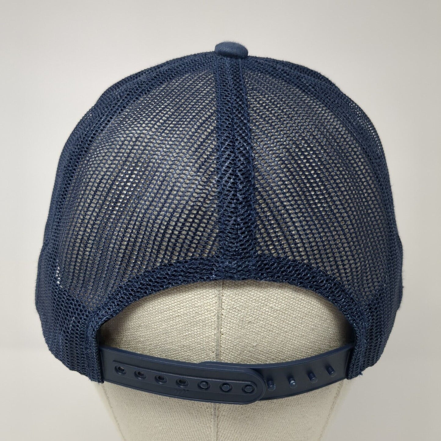 Mend Snapback Mesh Back Trucker Hat Blue One Size Adjustable Yupoong