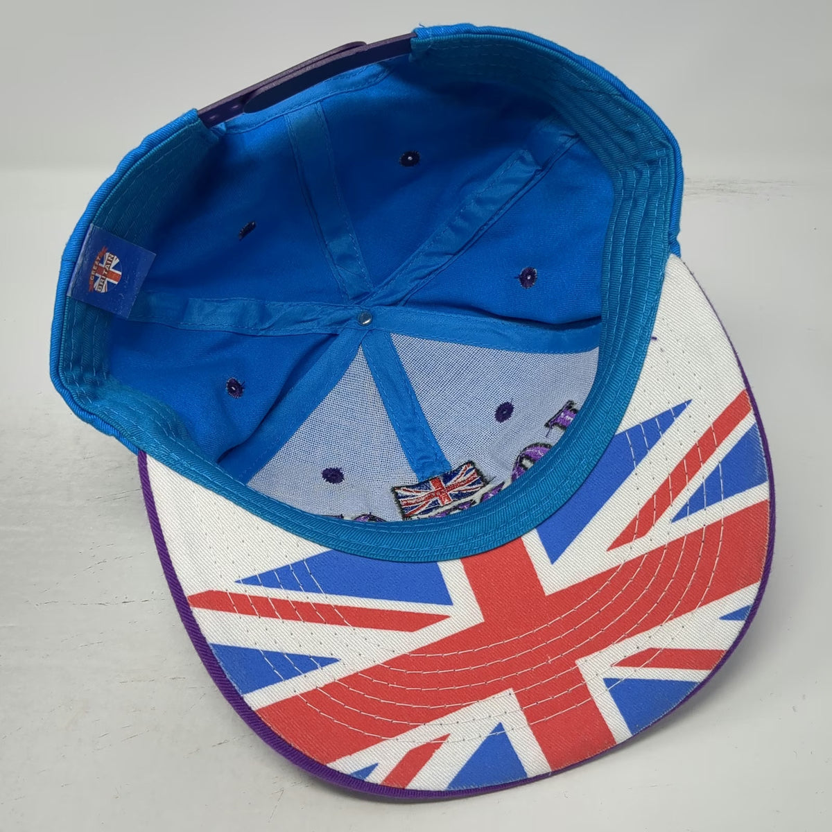 Great Britain Snapback Hat Blue Purple One Size London England Union Jack