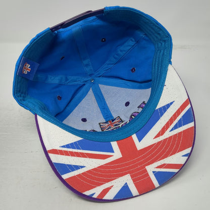 Great Britain Snapback Hat Blue Purple One Size London England Union Jack