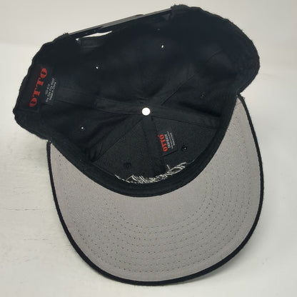 Deep Clothing Brand Snapback Black Gray One Size Flat Brim Script Embroidery Hat