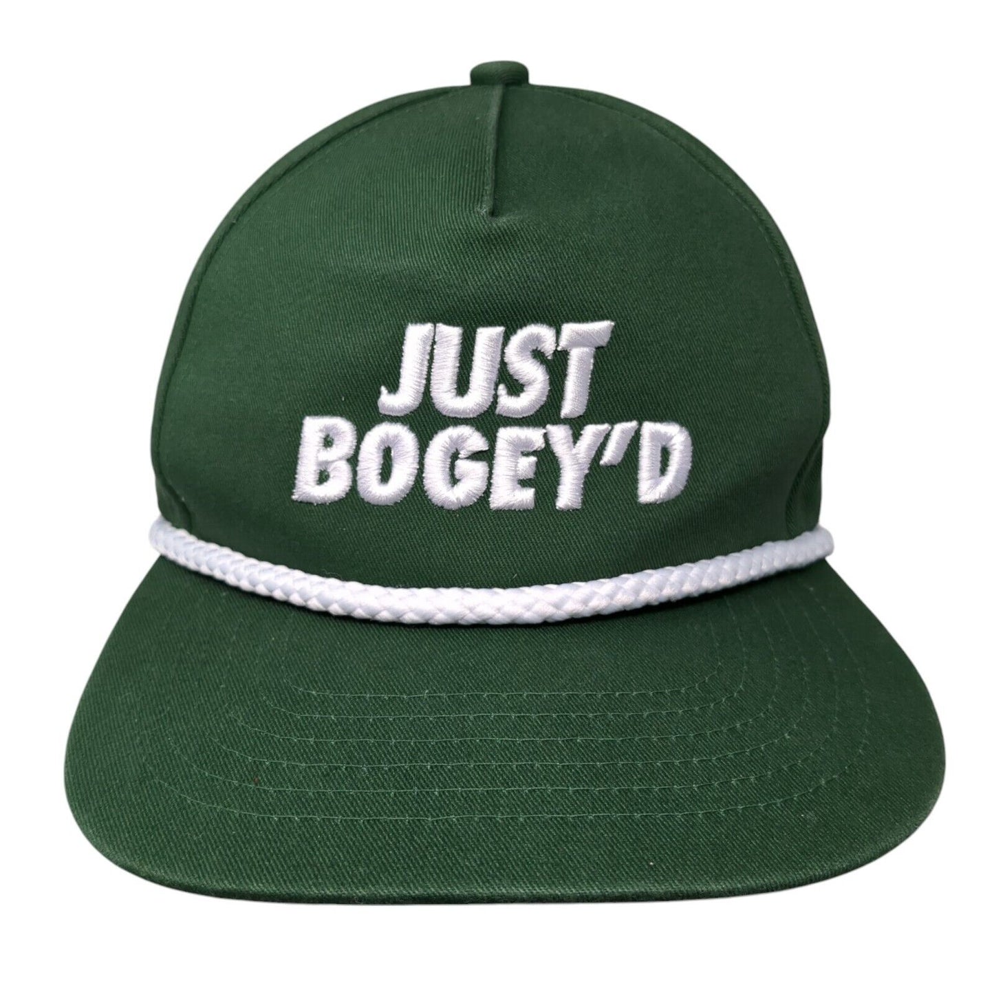 Just Bogey'd Snapback Rope Hat Green One Size Adjustable Green Goat