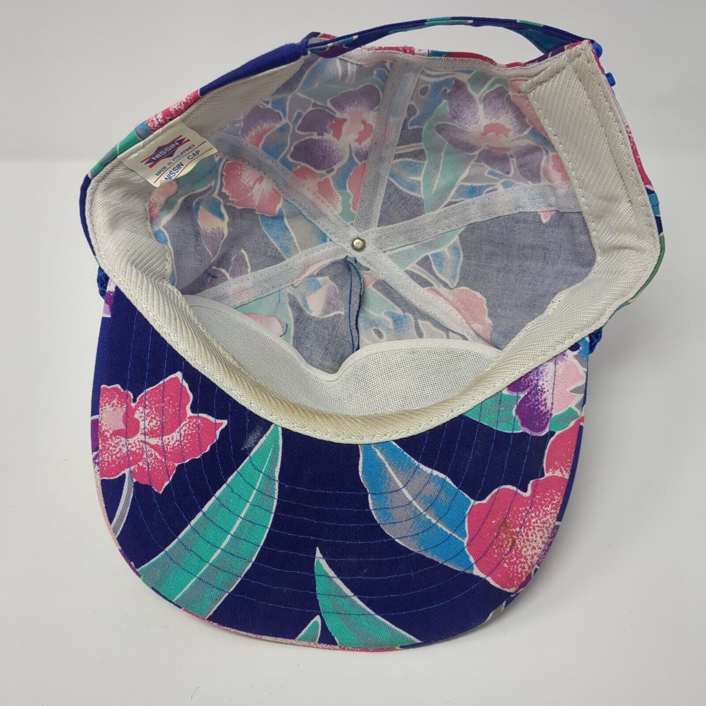 Albertsons Slideback Hat Multicolor One Size Adjustable Floral Rope Nissin