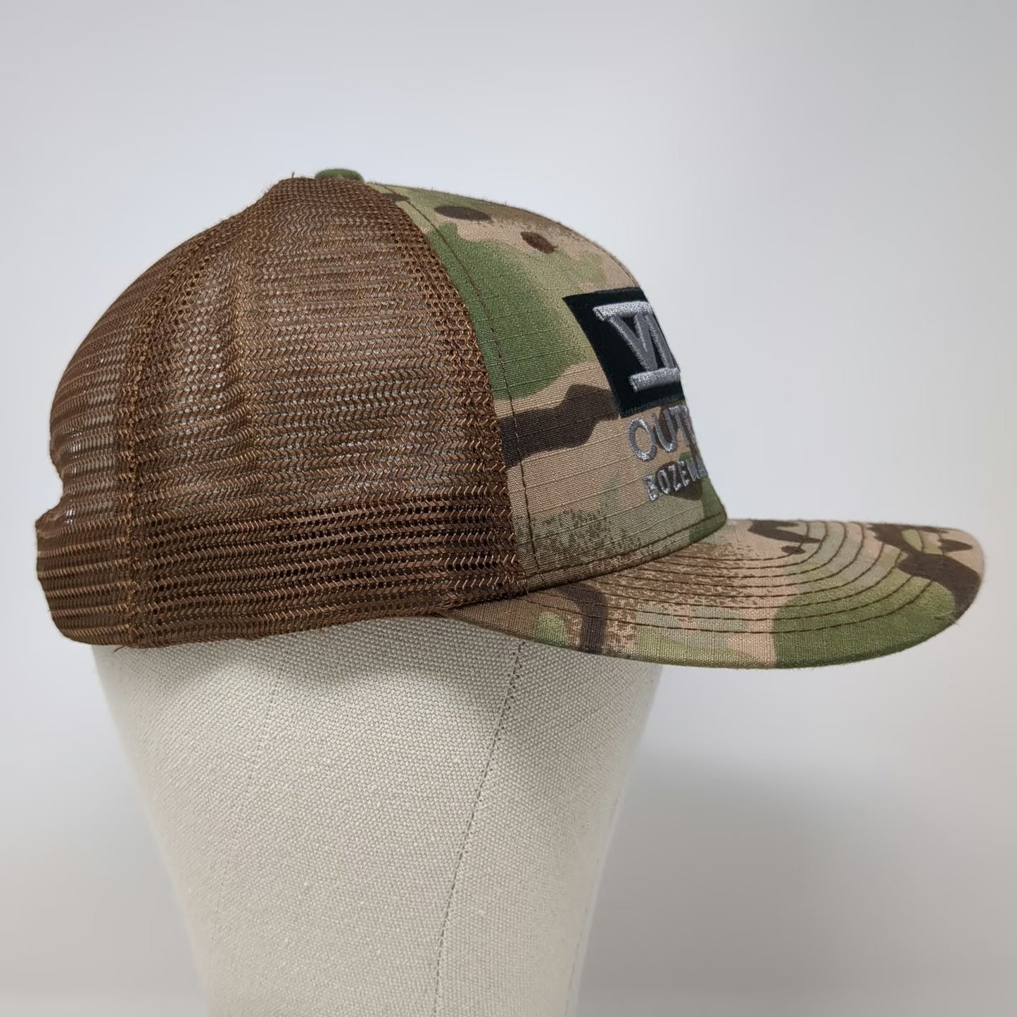 VI AM Outdoors Trucker Hat Green Snapback One Size Bozeman Montana American Flag