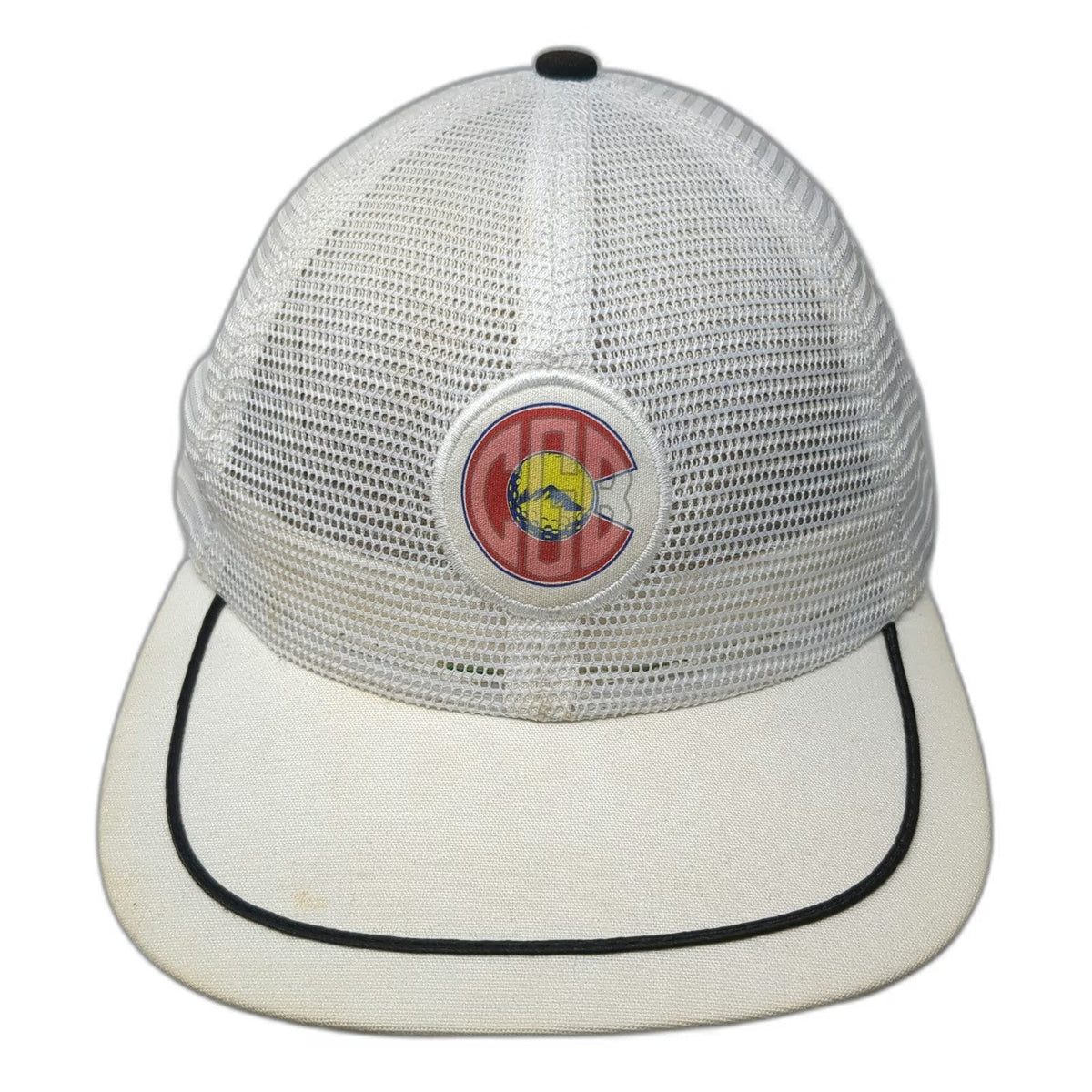 Imperial Baseball Cap White One Size Mesh Back Leather Strap Colorado Rope Hat