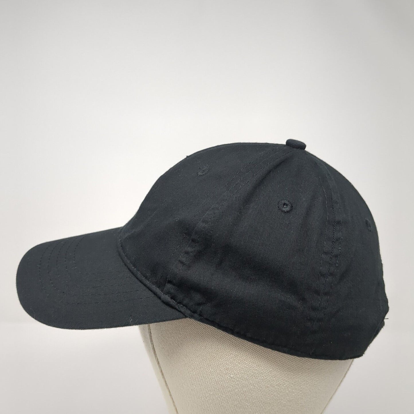 Unbranded Strapback Baseball Cap Black One Size Adjustable 6 Panel Blank
