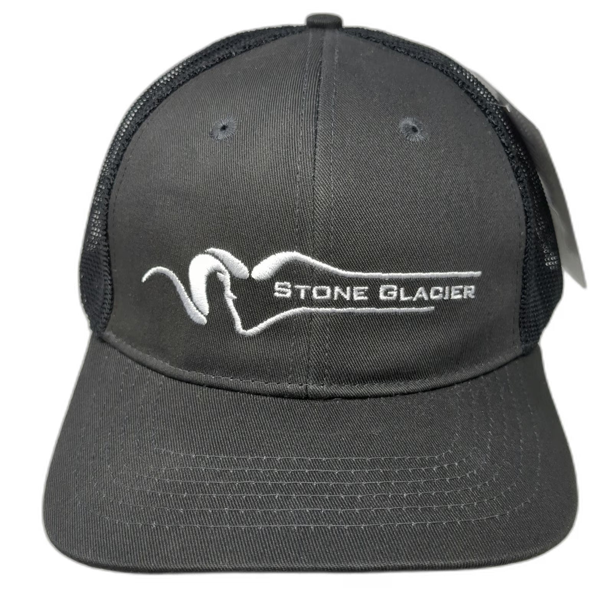Stone Glacier Trucker Hat Gray One Size Mesh Back Snapback Ram Logo Outdoor