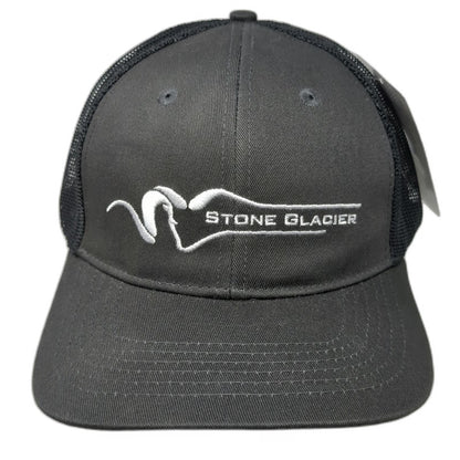 Stone Glacier Trucker Hat Gray One Size Mesh Back Snapback Ram Logo Outdoor