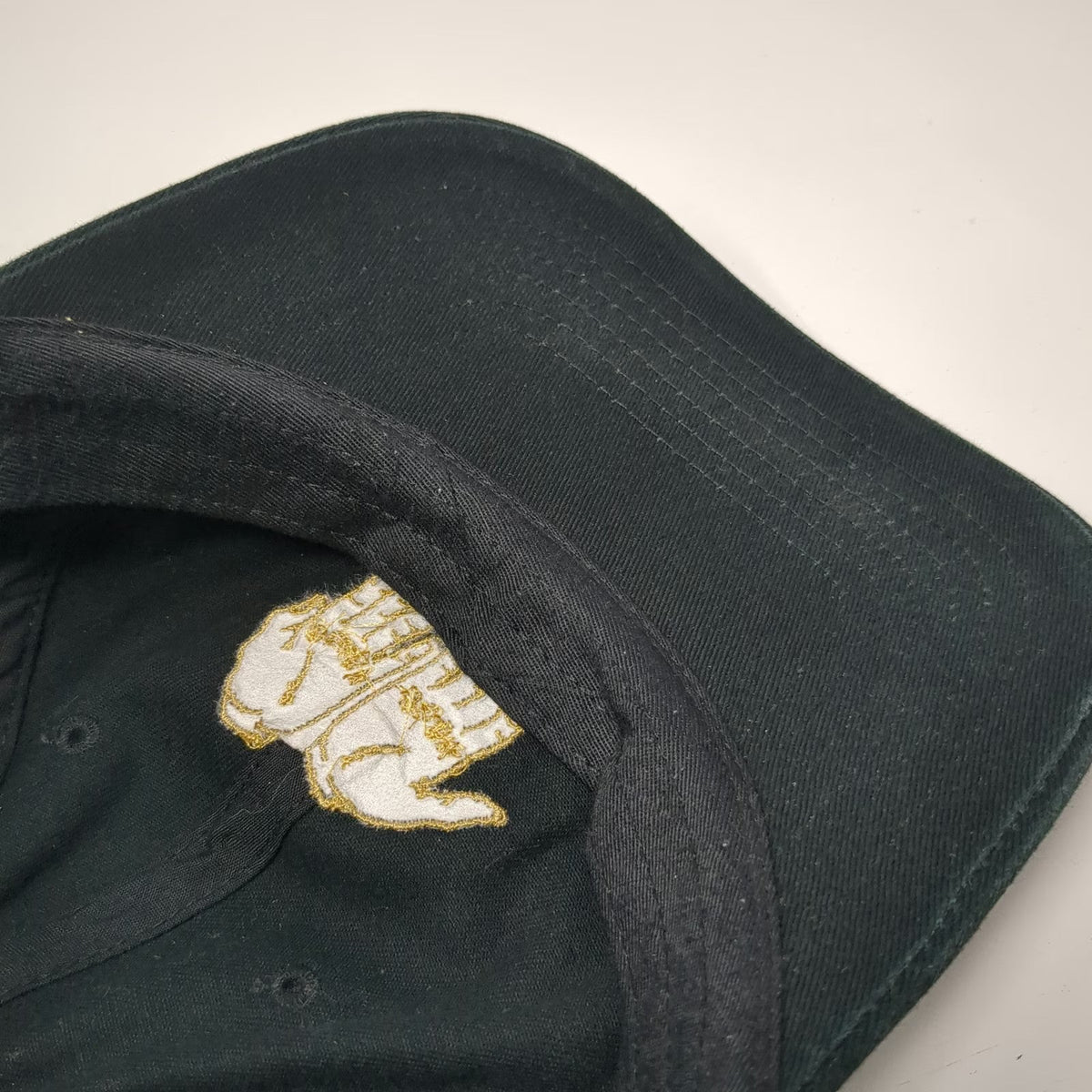 Baseball Cap Black One Size Gold Embroidered Hands Black Book Adjustable Hat