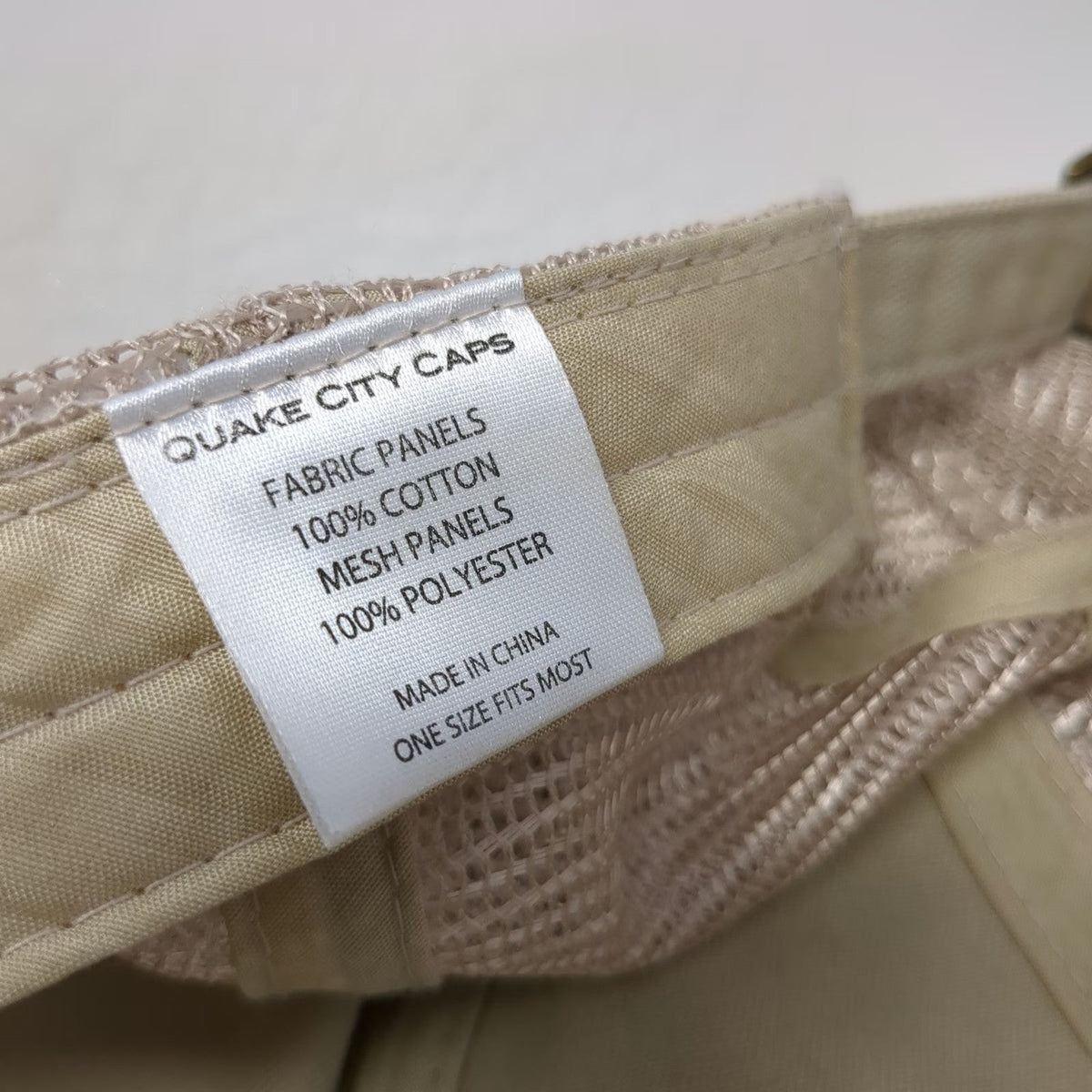 Quake City Caps Baseball Cap Beige One Size Tropicana Atlantic City Mesh Hat