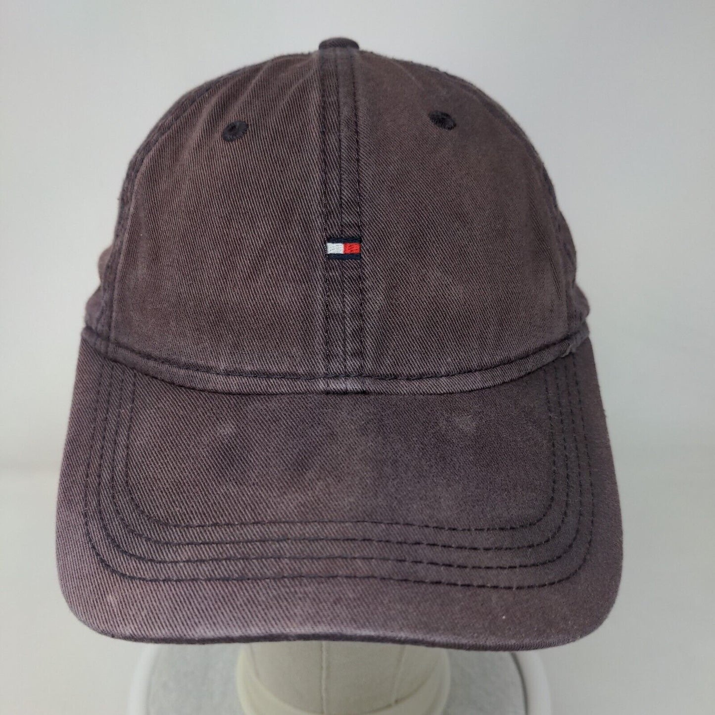 Tommy Hilfiger Slideback Hat Burgundy One Size Embroidered Logo 6 Panel