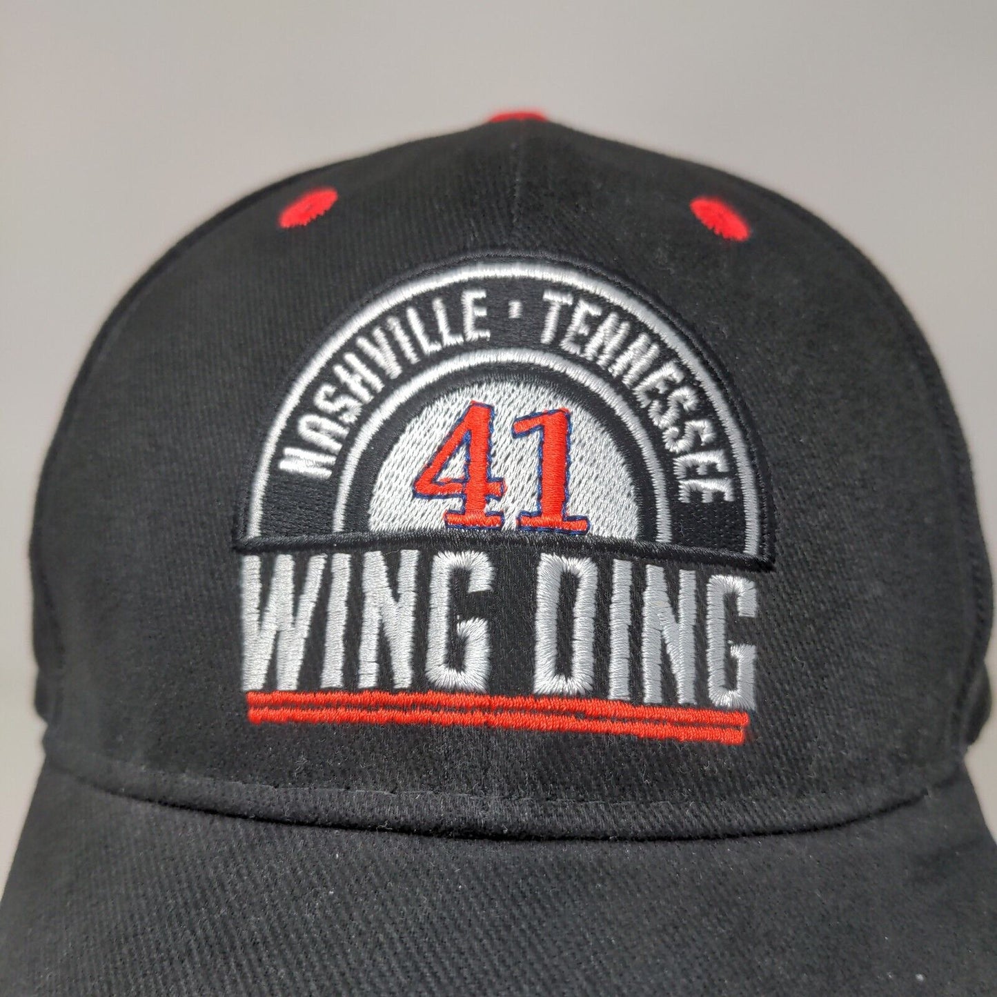 Unbranded Men's Strapback Hat Black OSFM Embroidered Nashville Wing Ding Logo