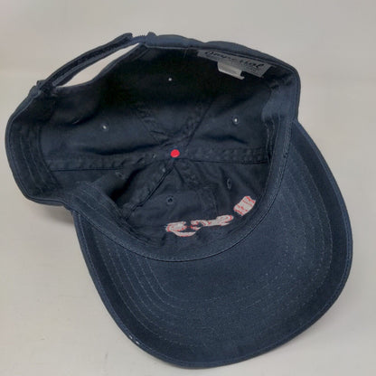 USCS Strapback Hat Blue One Size Adjustable Embroidered 6 Panel Imperial