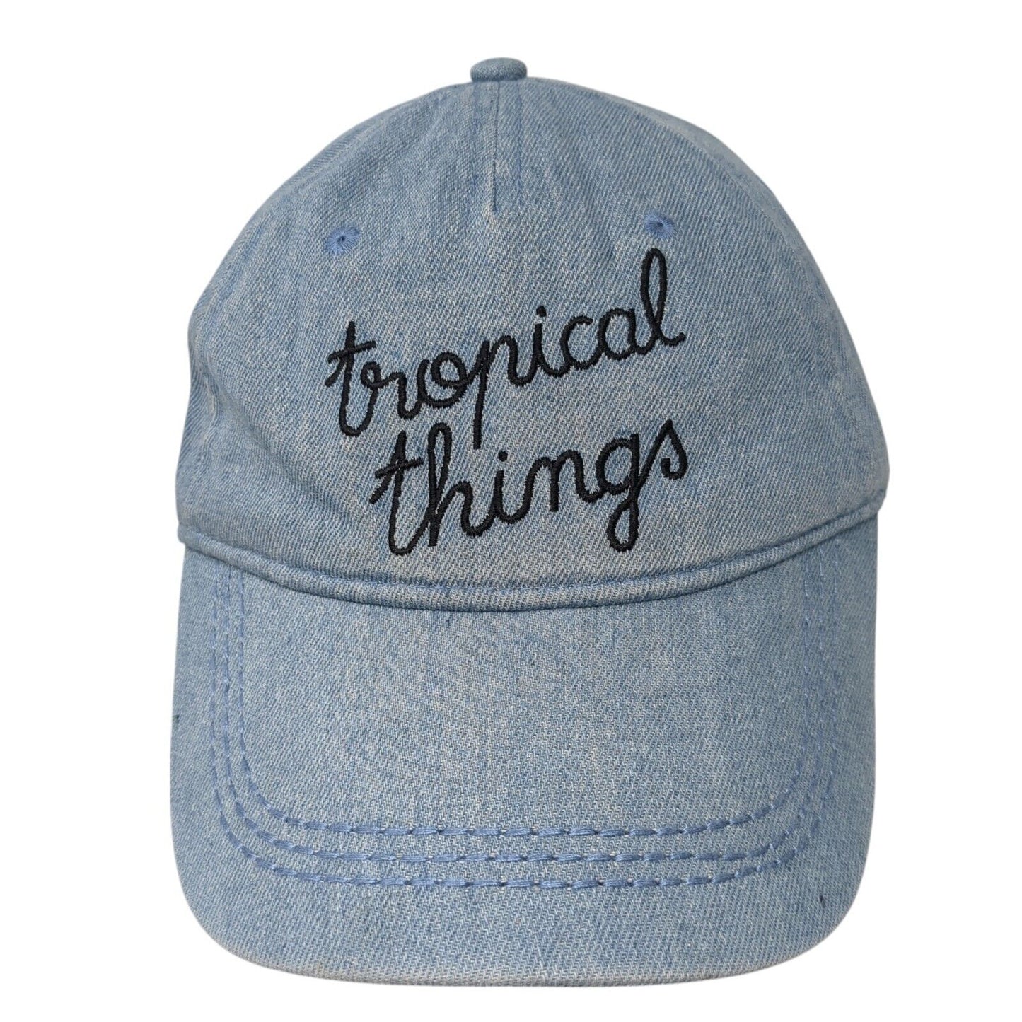 Tropical Things Strapback Hat Blue One Size Adjustable Embroidered Roxy