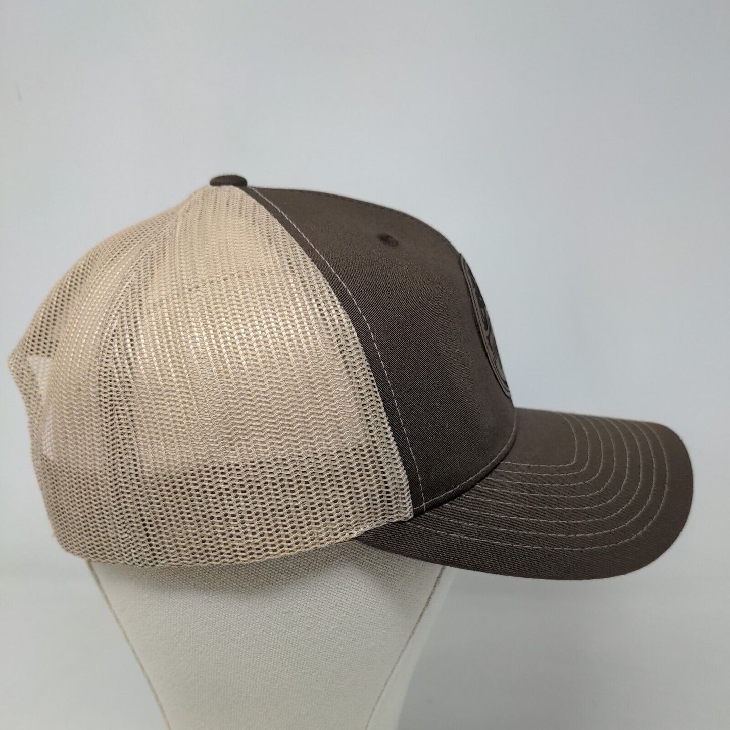 Richardson Men's Snapback Mesh Back Hat Brown Tan Adjustable Jordan Oaks Logo
