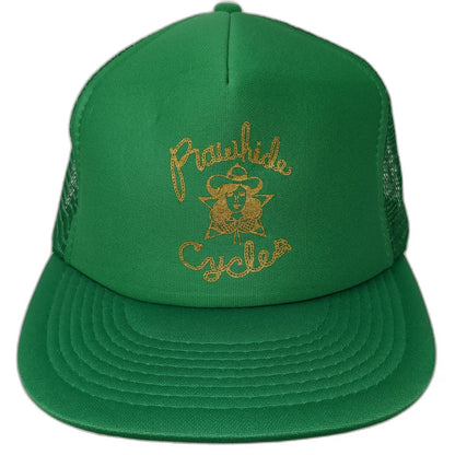 Otto Trucker Hat Green OSFM Rawhide Cycles Motorcycle Mesh Snapback Foam Front