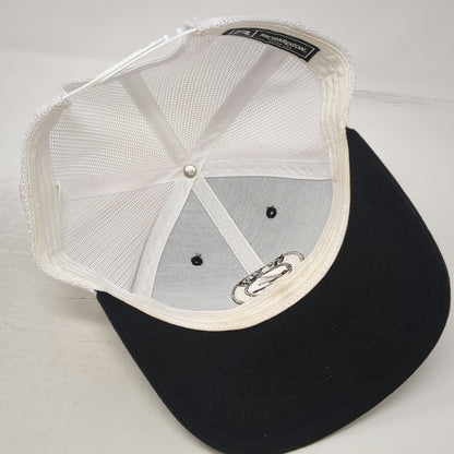 Richardson Trucker Hat Black White One Size Fly Fish Idaho Patch Mesh Snapback