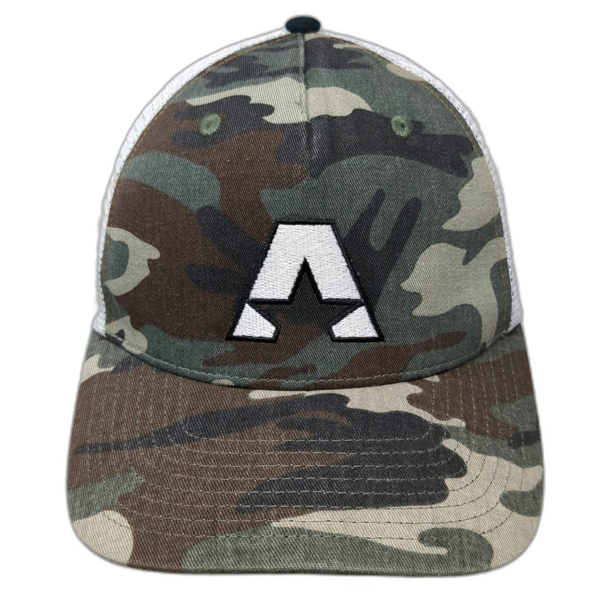 AmeriTitle Trucker Hat Green Camo One Size Mesh Back Snapback Logo Undervisor