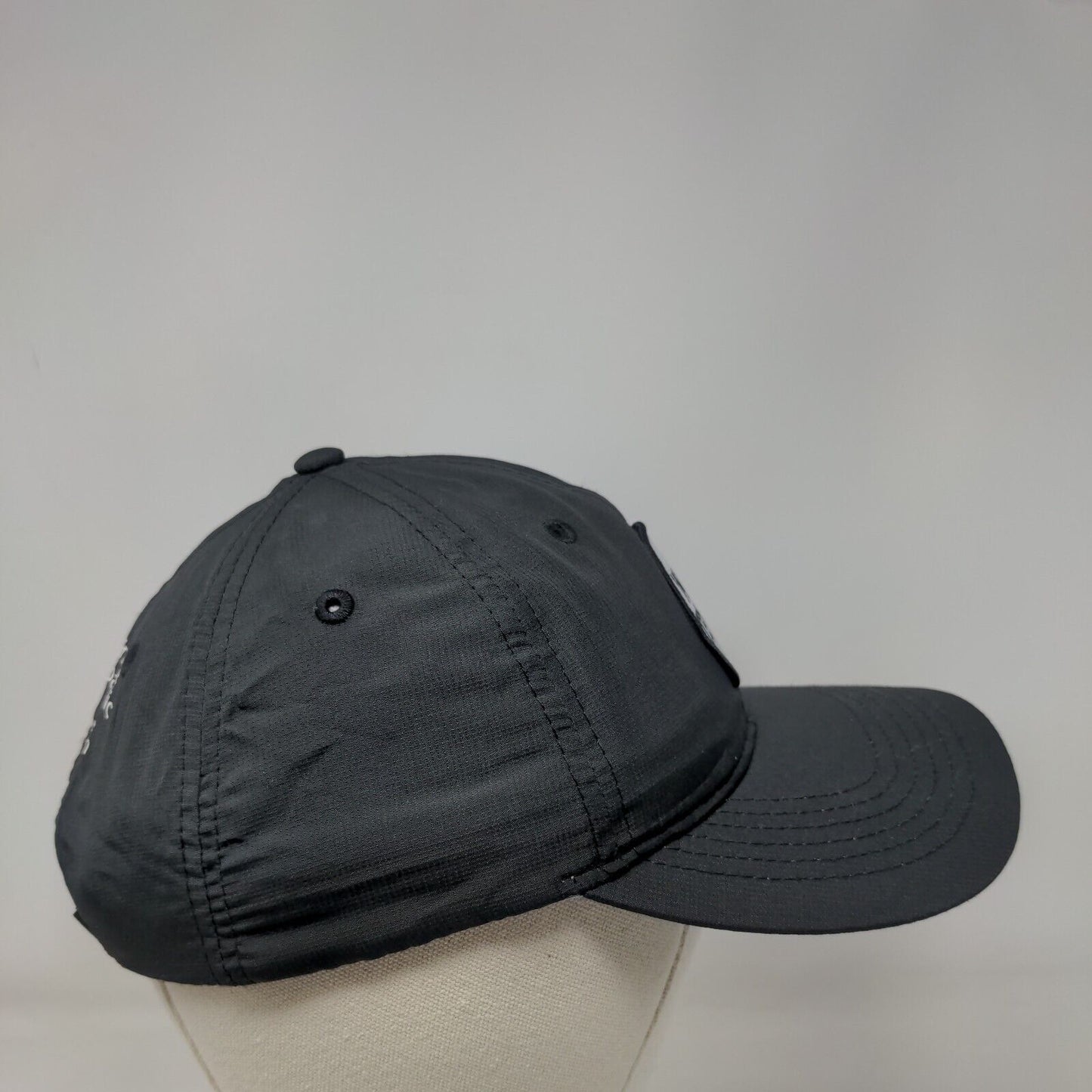 Witt Tennis Strapback Hat Black One Size Adjustable Vented Holes 6 Panel Adams