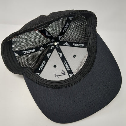 17 Telford Fitted Mesh Back Trucker Hat Black 6 7/8-7 3/8 Embroidered