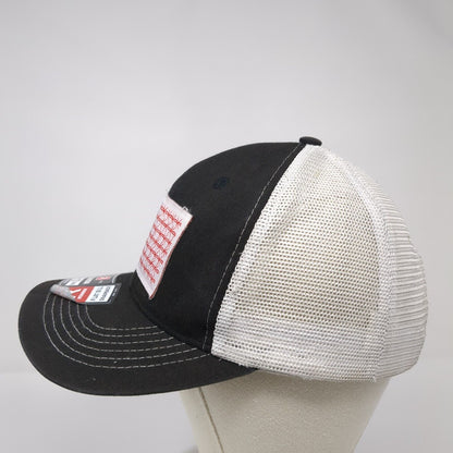 Bull American Flag Flat Bill Snapback Trucker Hat Black OSFA Adjustable 6 Panel