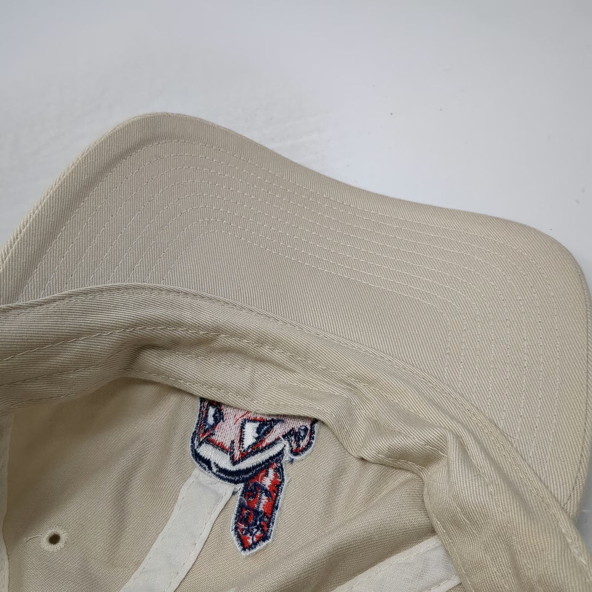 Cleveland Indians MLB Twins Enterprise Baseball Cap Beige OSFM Logo Slideback
