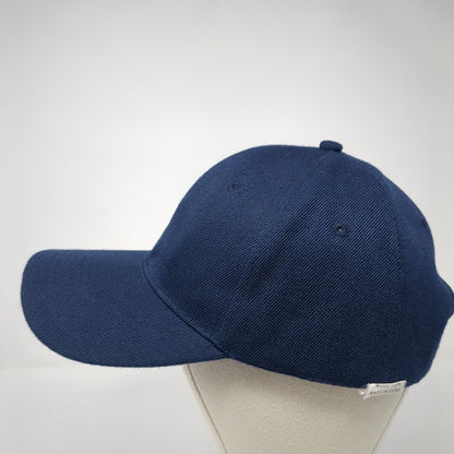 Unbranded Strapback Hat Blue One Size Adjustable Vented Holes 6 Panel Blank