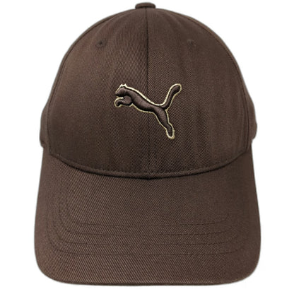 Puma Baseball Cap Brown One Size Fitted Flexfit Embroidered Logo Hat Athletic