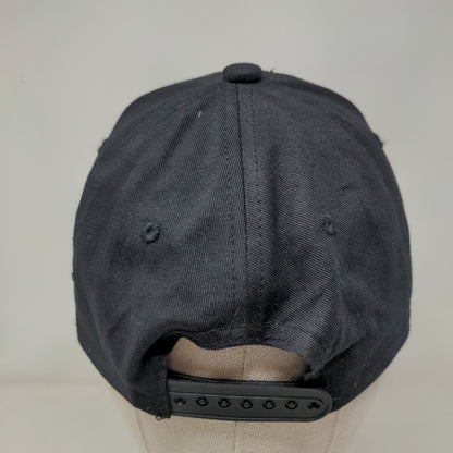 EAG Snapback Hat Black One Size Embroidered Logo Adjustable 6 Panel