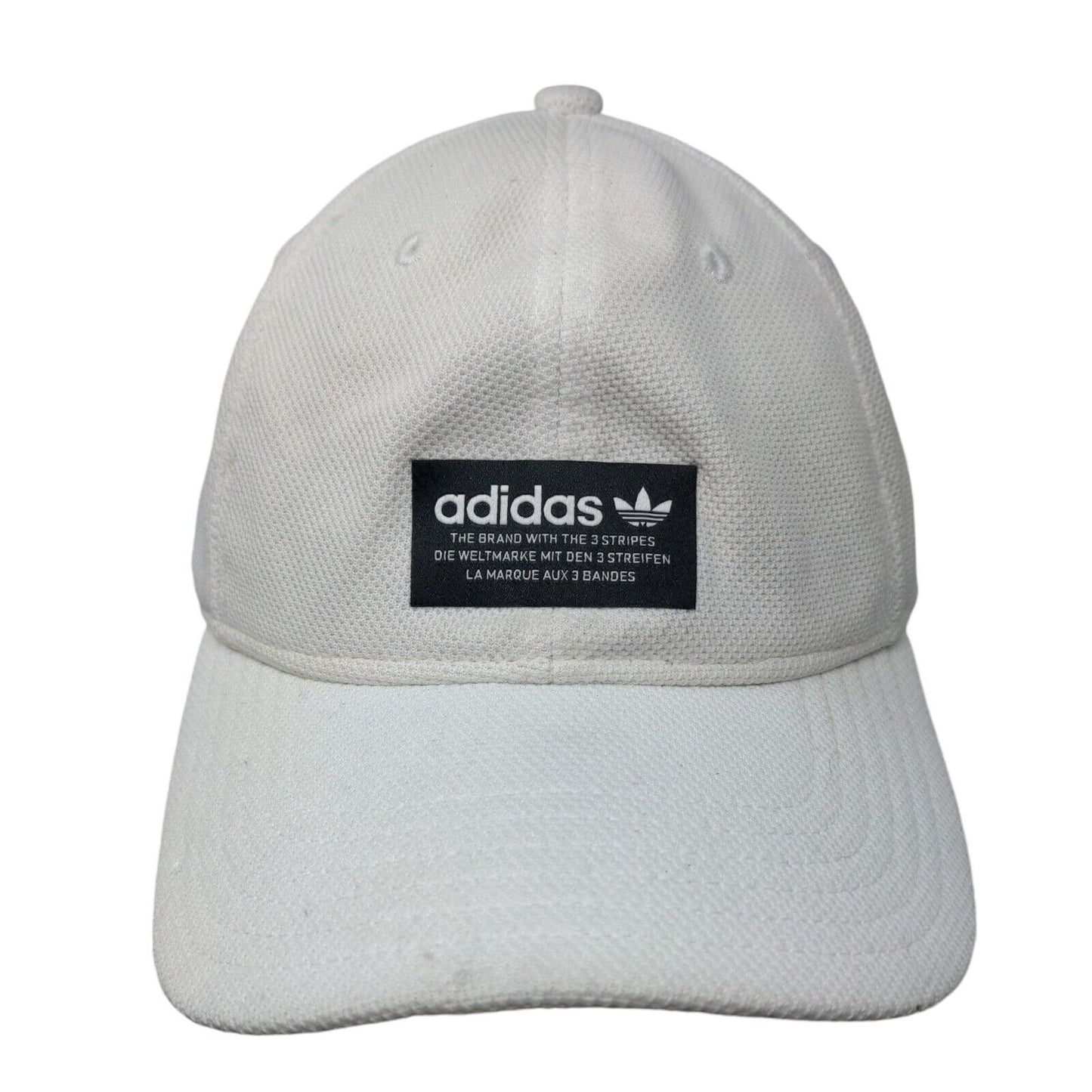 Adidas Patch Strapback Hat White OSFM Adjustable 6 Panel Vent Holes