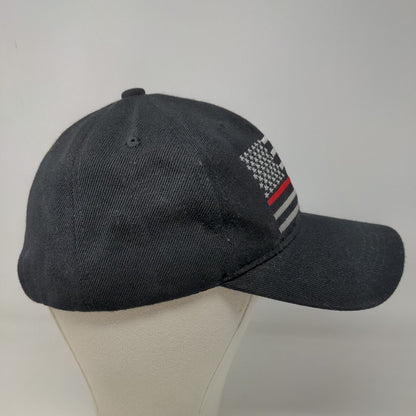 Unbranded Men's Strapback Hat Black Size OSFM Embroidered American Flag Logo