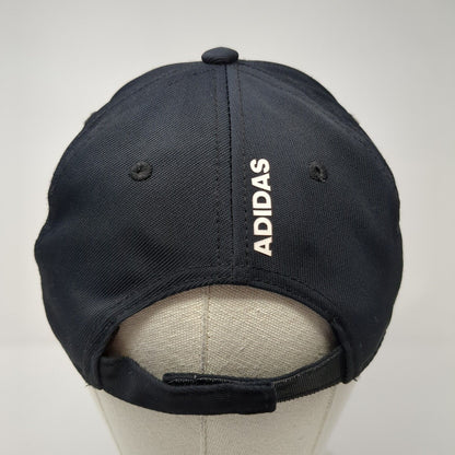 Adidas Strapback Hat Black One Size Adjustable 3 Stripes Logo 6 Panel
